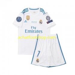 Maillot Real Madrid Cristiano Ronaldo 7 Rétro Domicile Tenue pour Enfant 2017 Manche Courte