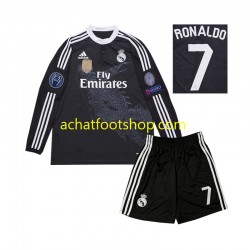 Maillot Real Madrid Cristiano Ronaldo 7 Rétro 3ème Tenue pour Enfant 2014 Manche Longue