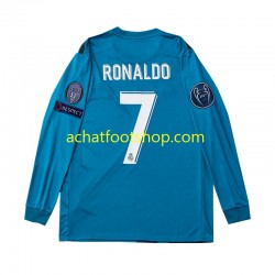 Maillot Real Madrid Cristiano Ronaldo 7 Rétro 3ème Tenue pour Enfant 2017 Manche Longue