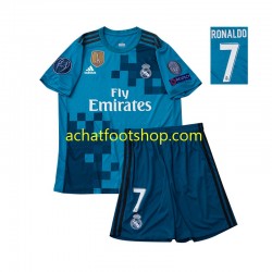 Maillot Real Madrid Cristiano Ronaldo 7 Rétro 3ème Tenue pour Enfant 2017 Manche Courte