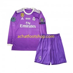 Maillot Real Madrid Rétro Extérieur Tenue pour Enfant 2016 Manche Longue Maillot Real Madrid Rétro Extérieur Tenue pour Enfant 2016 Manche Longue