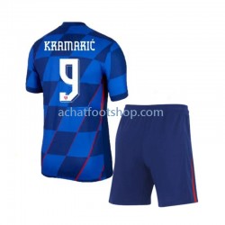 Maillot Croatie Andrej Kramaric 9 Extérieur Tenue pour Enfant Euro 2024 Manche Courte