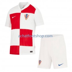 Maillot Croatie Domicile Tenue pour Enfant Euro 2024 Manche Courte