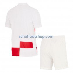 Maillot Croatie Domicile Tenue pour Enfant Euro 2024 Manche Courte