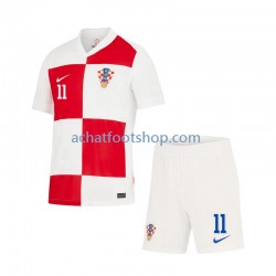 Maillot Croatie Marcelo Brozovic 11 Domicile Tenue pour Enfant Euro 2024 Manche Courte