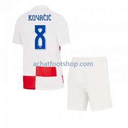 Maillot Croatie Mateo Kovacic 8 Domicile Tenue pour Enfant Euro 2024 Manche Courte