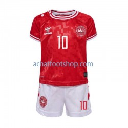 Maillot Danemark Eriksen 10 Domicile Tenue pour Enfant Euro 2024 Manche Courte