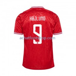 Maillot Danemark Hojlund 9 Domicile Tenue pour Homme Euro 2024 Manche Courte
