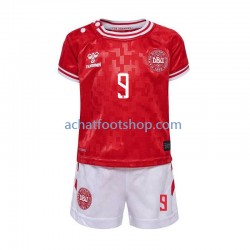 Maillot Danemark Hojlund 9 Domicile Tenue pour Enfant Euro 2024 Manche Courte