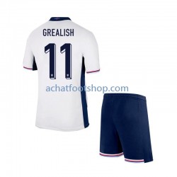 Maillot Angleterre Jack Grealish Domicile Tenue pour Enfant Euro 2024 Manche Courte