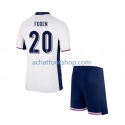 Maillot Angleterre Phil Foden 20 Domicile Tenue pour Enfant Euro 2024 Manche Courte