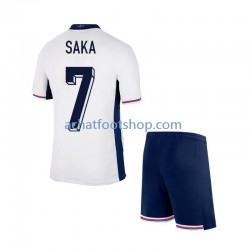 Maillot Angleterre SAKA 7 Domicile Tenue pour Enfant Euro 2024 Manche Courte