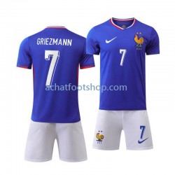 Maillot France Antoine Griezmann 7 Domicile Tenue pour Enfant Euro 2024 Manche Courte