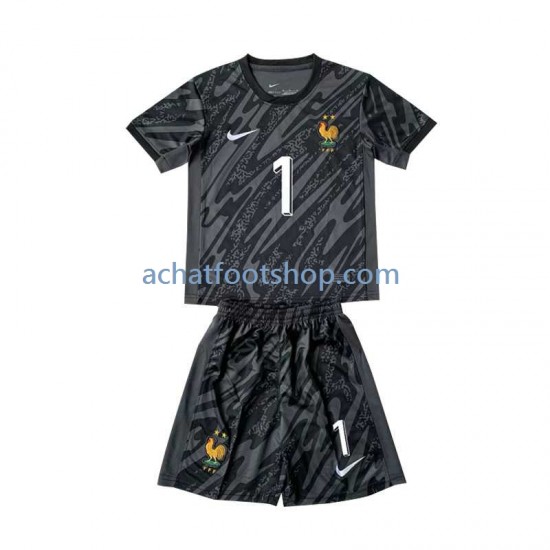 Maillot France Hugo Lloris 1 Gardien Extérieur Tenue pour Enfant Euro 2024 Manche Courte
