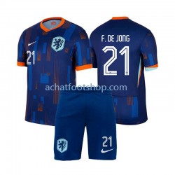 Maillot Pays-Bas Frenkie de Jong 21 Extérieur Tenue pour Enfant Euro 2024 Manche Courte Maillot Pays-Bas Frenkie de Jong 21 Extérieur Tenue pour Enfant Euro 2024 Manche Courte