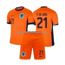 Maillot Pays-Bas Frenkie de Jong 21 Domicile Tenue pour Enfant Euro 2024 Manche Courte Maillot Pays-Bas Frenkie de Jong 21 Domicile Tenue pour Enfant Euro 2024 Manche Courte