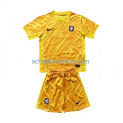 Maillot Pays-Bas Gardien Extérieur Tenue pour Enfant Euro 2024 Manche Courte
