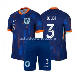 Maillot Pays-Bas Matthijs de Ligt 3 Extérieur Tenue pour Enfant Euro 2024 Manche Courte