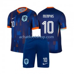 Maillot Pays-Bas Memphis Depay 10 Extérieur Tenue pour Enfant Euro 2024 Manche Courte