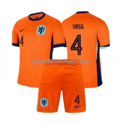 Maillot Pays-Bas Virgil van Dijk 4 Domicile Tenue pour Enfant Euro 2024 Manche Courte Maillot Pays-Bas Virgil van Dijk 4 Domicile Tenue pour Enfant Euro 2024 Manche Courte