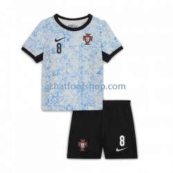 Maillot Portugal Bruno Fernandes 8 Extérieur Tenue pour Enfant Euro 2024 Manche Courte