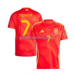 Maillot Espagne Alvaro Morata 7 Domicile Tenue pour Homme Euro 2024 Manche Courte