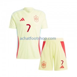 Maillot Espagne Alvaro Morata 7 Extérieur Tenue pour Enfant Euro 2024 Manche Courte