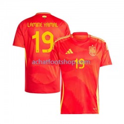 Maillot Espagne Lamine Yamal 19 Domicile Tenue pour Homme Euro 2024 Manche Courte