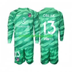 Maillot Atlético Madrid Jan Oblak 13 Green color Gardien Extérieur Tenue pour Enfant 2023-2024 Manche Longue