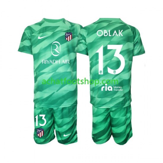 Maillot Atlético Madrid Jan Oblak 13 Green color Gardien Extérieur Tenue pour Enfant 2023-2024 Manche Courte