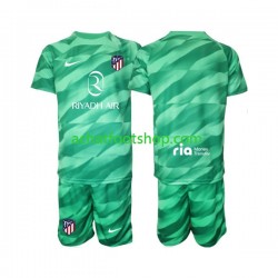 Maillot Atlético Madrid Green color Gardien Extérieur Tenue pour Enfant 2023-2024 Manche Courte