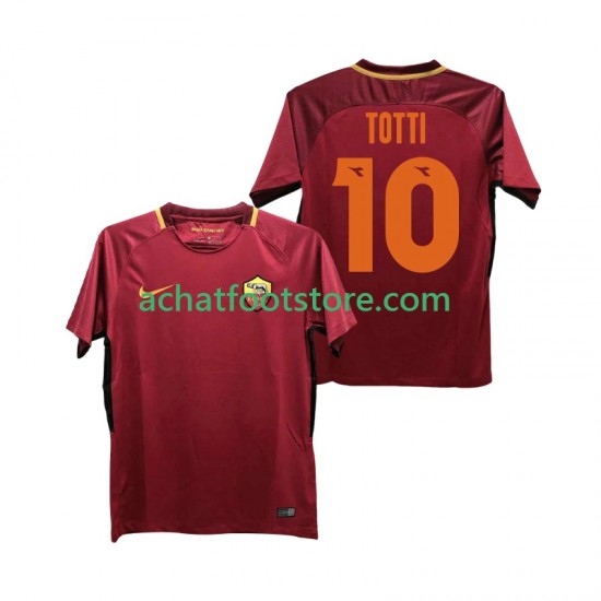 Maillot AS Rome Totti 10 - Rétro Domicile Tenue pour Homme 2017 2018 Manche Courte