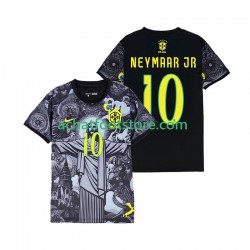 Maillot Brésil Neymar JR 10 Cheist the Redeemer Domicile Tenue pour Homme 2024 Manche Courte