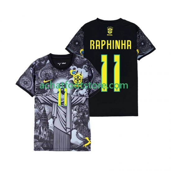 Maillot Brésil RAPHINHA 11 Cheist the Redeemer Domicile Tenue pour Homme 2024 Manche Courte