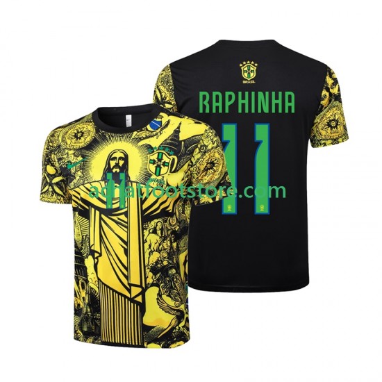 Maillot Brésil RAPHINHA 11 Jesus Domicile Tenue pour Homme 2024 Manche Courte