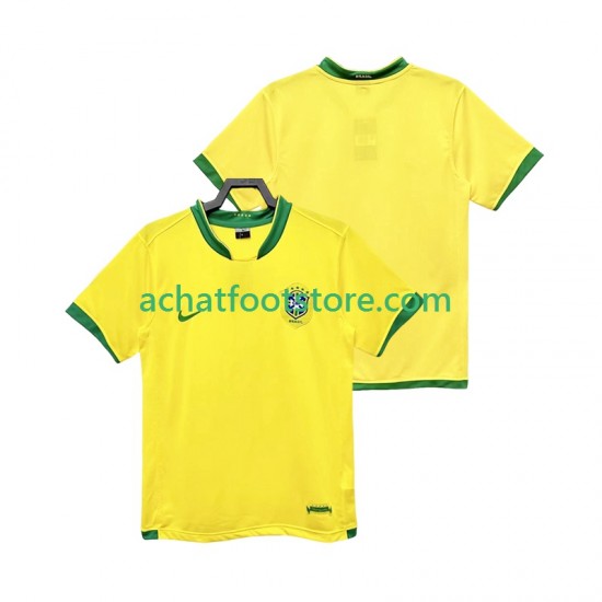 Maillot Brésil Rétro Domicile Tenue pour Homme 2006 Manche Courte