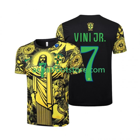 Maillot Brésil Vinicius Junior 7 Jesus Domicile Tenue pour Homme 2024 Manche Courte