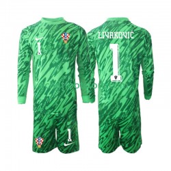 Maillot Croatie DOMINIK LIVAKOVIC 1 Gardien Extérieur Tenue pour Enfant 2024 Manche Longue Maillot Croatie DOMINIK LIVAKOVIC 1 Gardien Extérieur Tenue pour Enfant 2024 Manche Longue