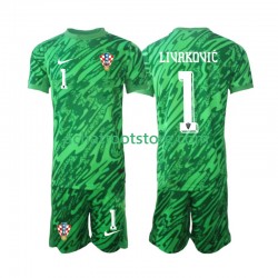 Maillot Croatie DOMINIK LIVAKOVIC 1 Gardien Extérieur Tenue pour Enfant 2024 Manche Courte