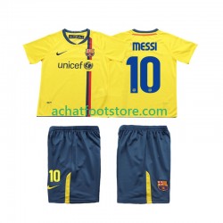 Maillot FC Barcelone Lionel Messi 10 Rétro Extérieur Tenue pour Enfant 2008 2009 Manche Courte