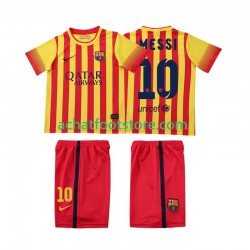 Maillot FC Barcelone Lionel Messi 10 Rétro Extérieur Tenue pour Enfant 2013 2014 Manche Courte