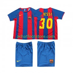 Maillot FC Barcelone Lionel Messi 10 Rétro Domicile Tenue pour Enfant 1999 Manche Courte
