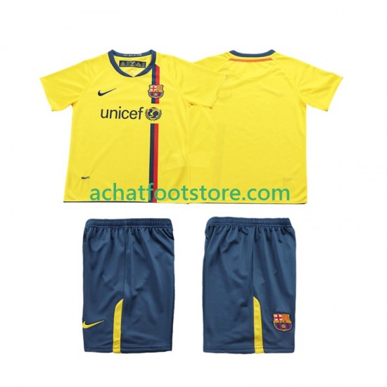 Maillot FC Barcelone Rétro Extérieur Tenue pour Enfant 2008 2009 Manche Courte