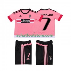 Maillot Juventus Cristiano RONALDO 7 Rétro Extérieur Tenue pour Enfant 2015 2016 Manche Courte
