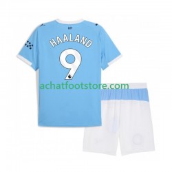 Maillot Manchester City Erling Haaland 9 Domicile Tenue pour Enfant 2025-2026 Manche Courte