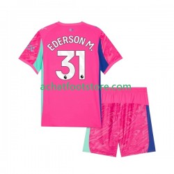 Maillot Manchester City Ederson Moraes 31 Gardien Extérieur Tenue pour Enfant 2025-2026 Manche Courte