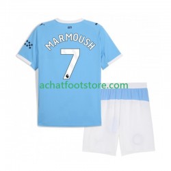 Maillot Manchester City Omar Marmoush 7 Domicile Tenue pour Enfant 2025-2026 Manche Courte