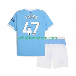 Maillot Manchester City Phil Foden 47 Domicile Tenue pour Enfant 2025-2026 Manche Courte