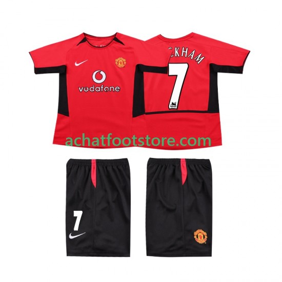 Maillot Manchester United BECKHAM 7 Rétro Domicile Tenue pour Enfant 2010 1999 Manche Courte
