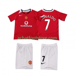 Maillot Manchester United Cristiano Ronaldo 7 Rétro Domicile Tenue pour Enfant 1999 2006 Manche Courte